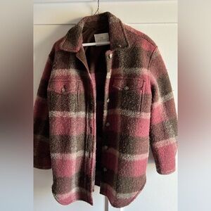 Wilfred Plaid Utility Jacket in Pink and Brown